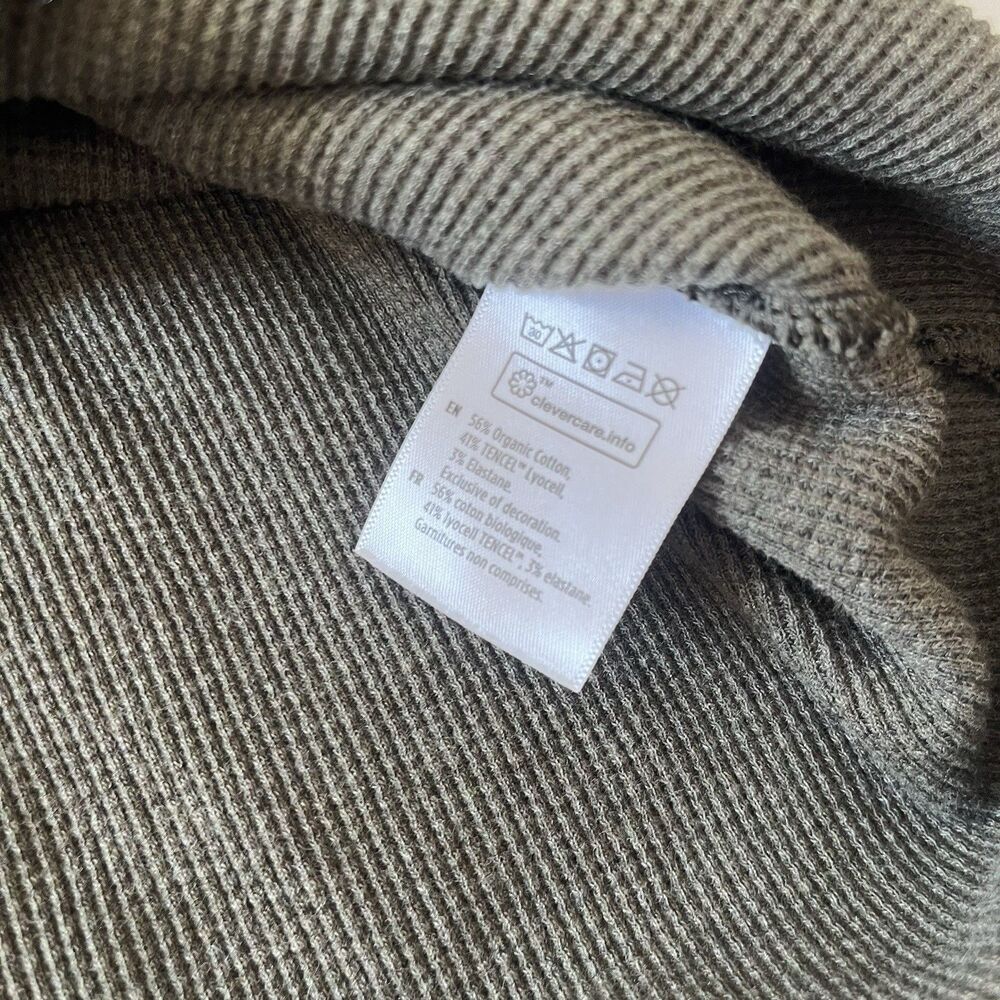 Tentree Shirt Women M Green Thermal Waffle Knit Long Sleeve John Organic 10 Tree - Picture 5 of 8